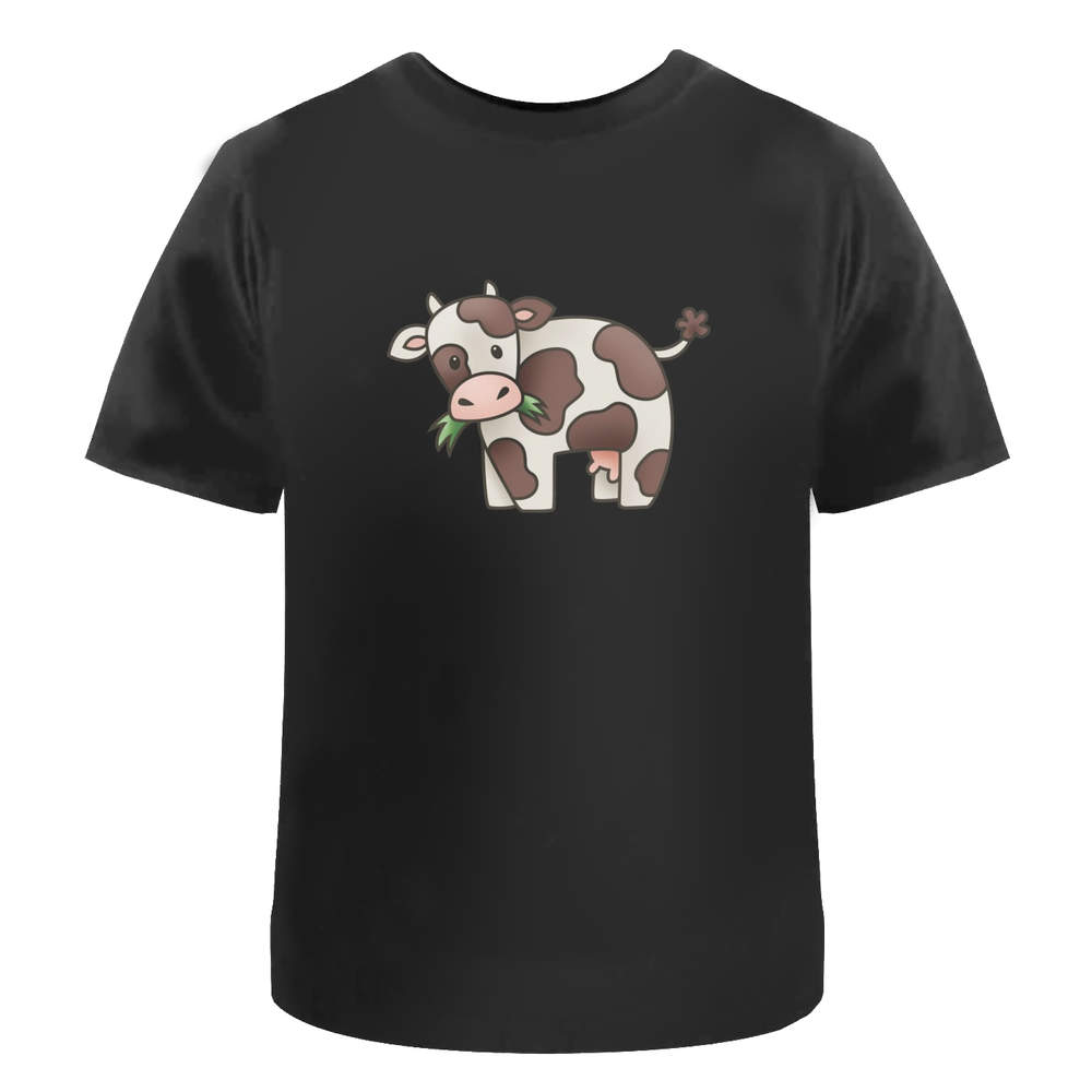 'Brown Cow Eating Grass' Unisex T-Shirt - 100 % Cotton, Black, XXL (TA00239171)