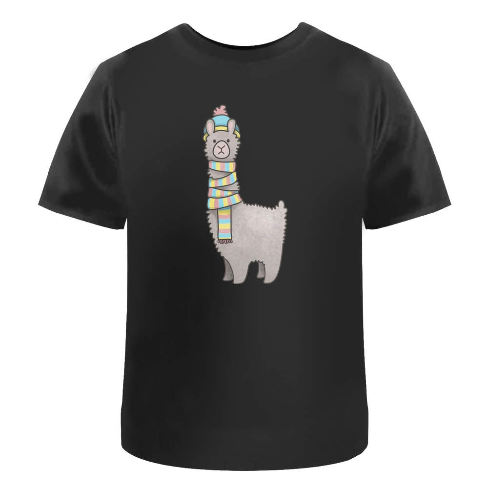'Knitwear Llama' Unisex T-Shirt - 100 % Cotton, Black, XXL (TA00240783)