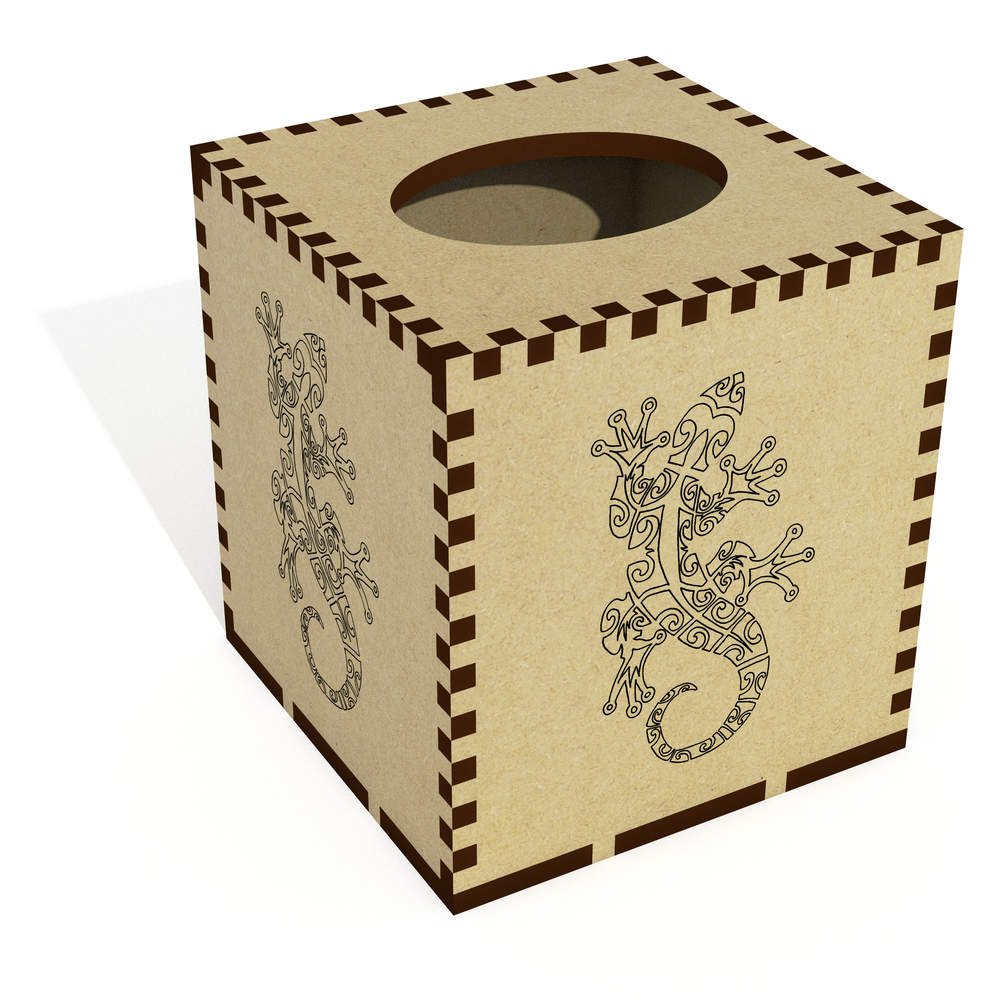 Square 'Gecko' Wooden Tissue Box Cover (TB00003847)