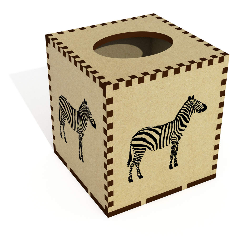 Square 'Zebra' Wooden Tissue Box Cover (TB00008539)