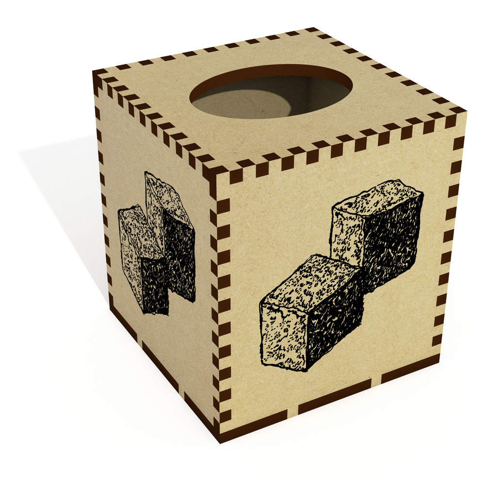 Square 'Sugar Cubes' Wooden Tissue Box Cover (TB00011385)