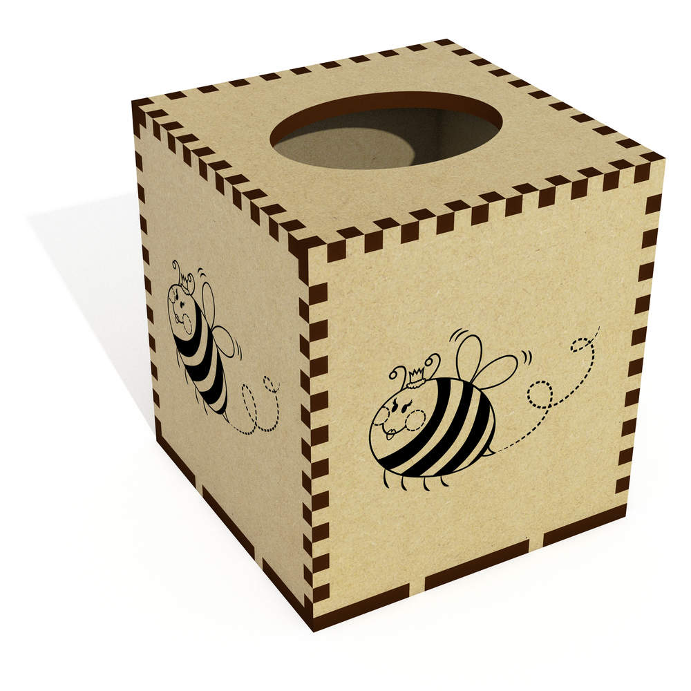 Square 'Queen Bee' Wooden Tissue Box Cover (TB00021047)