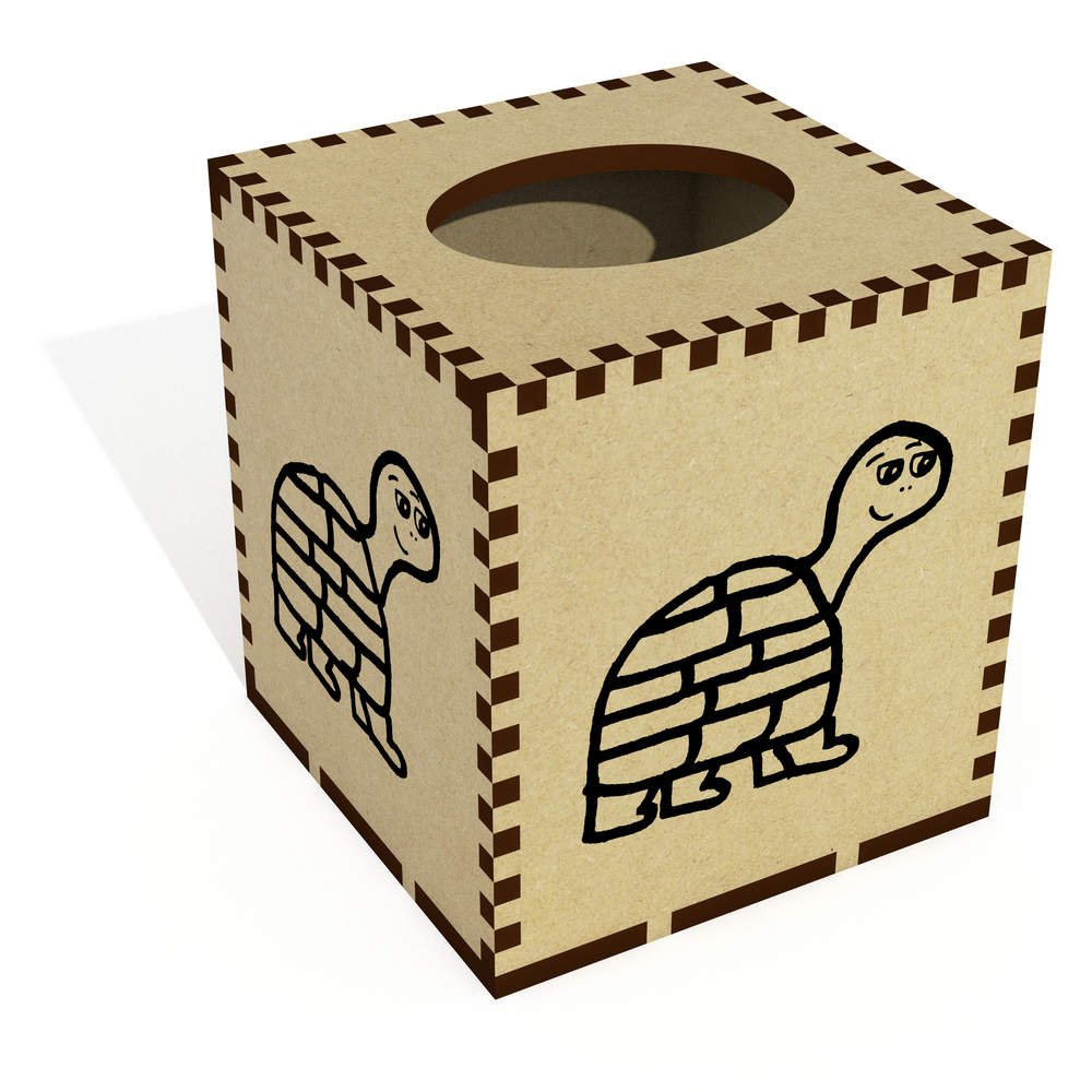 Square 'Tortoise' Wooden Tissue Box Cover (TB00043553)