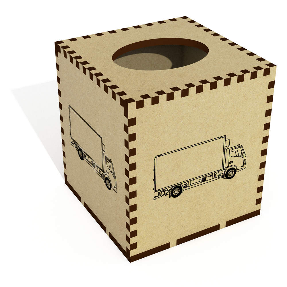 Square 'Delivery Truck' Wooden Tissue Box Cover (TB00044625)