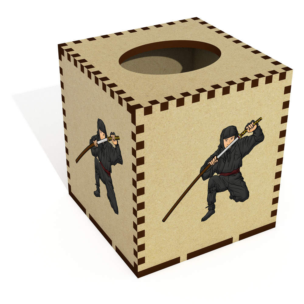 Square 'Ninja' Wooden Tissue Box Cover (TB00047402)