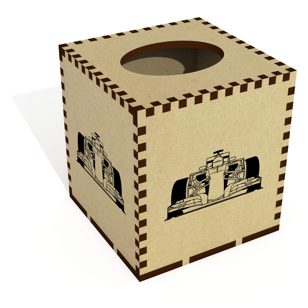 Square 'Sports Race Car' Wooden Tissue Box Cover (TB00047488)