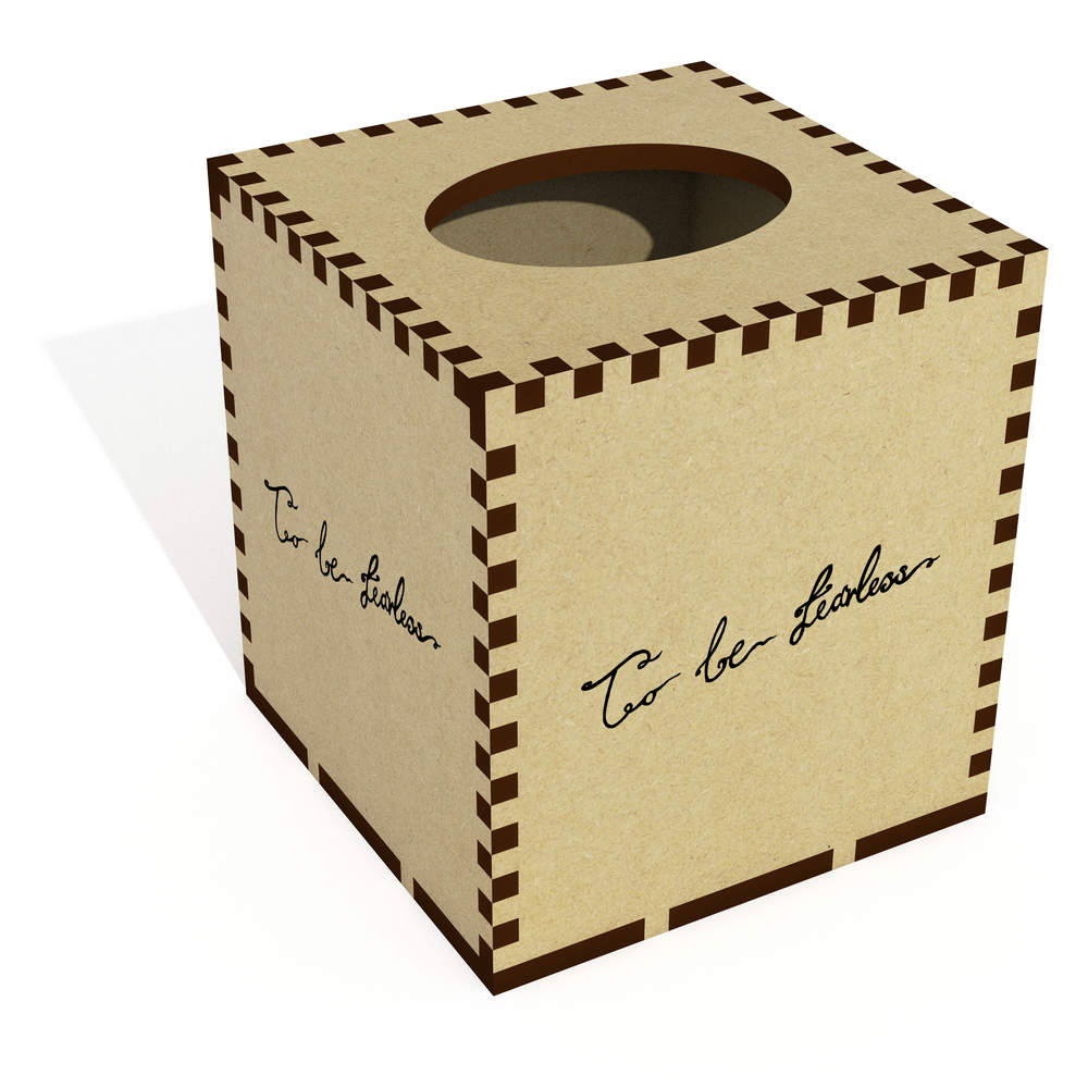Square 'To Be Fearless' Wooden Tissue Box Cover (TB00050681)