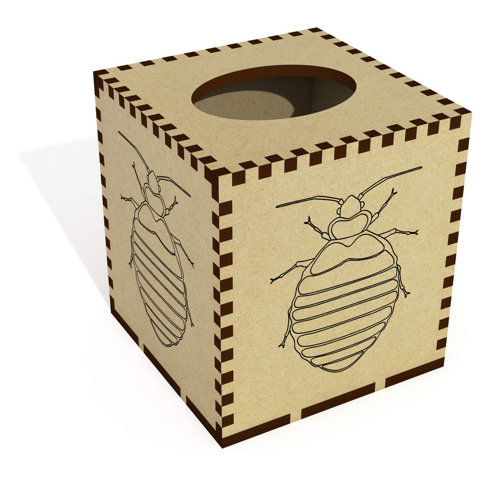 Square 'Bed Bug' Wooden Tissue Box Cover (TB00056858)