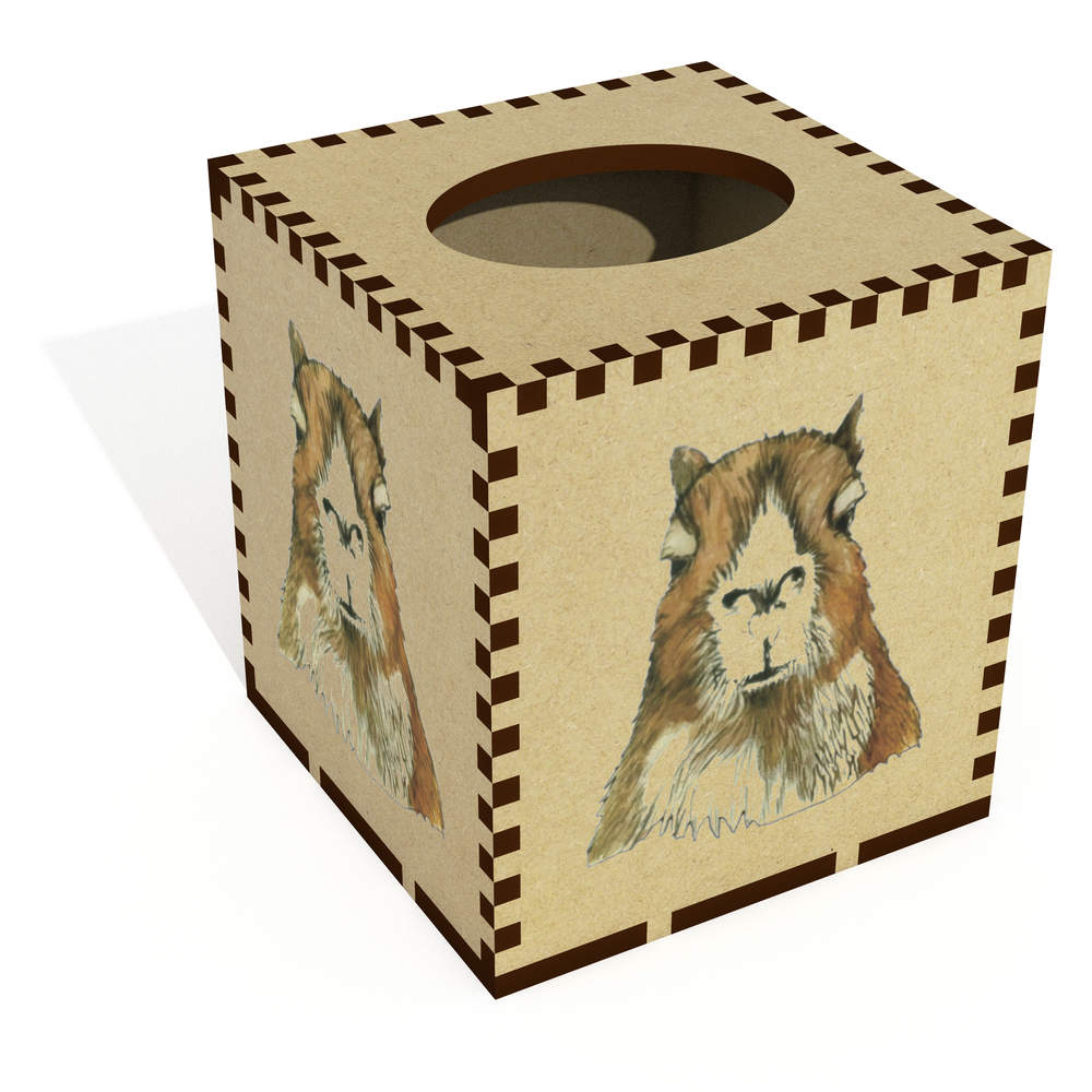 Square 'Baby Capybara' Wooden Tissue Box Cover (TB00056870)