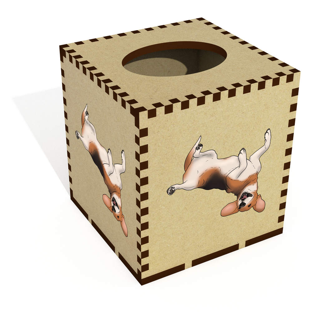 Square 'Playful Beagle' Wooden Tissue Box Cover (TB00057213)