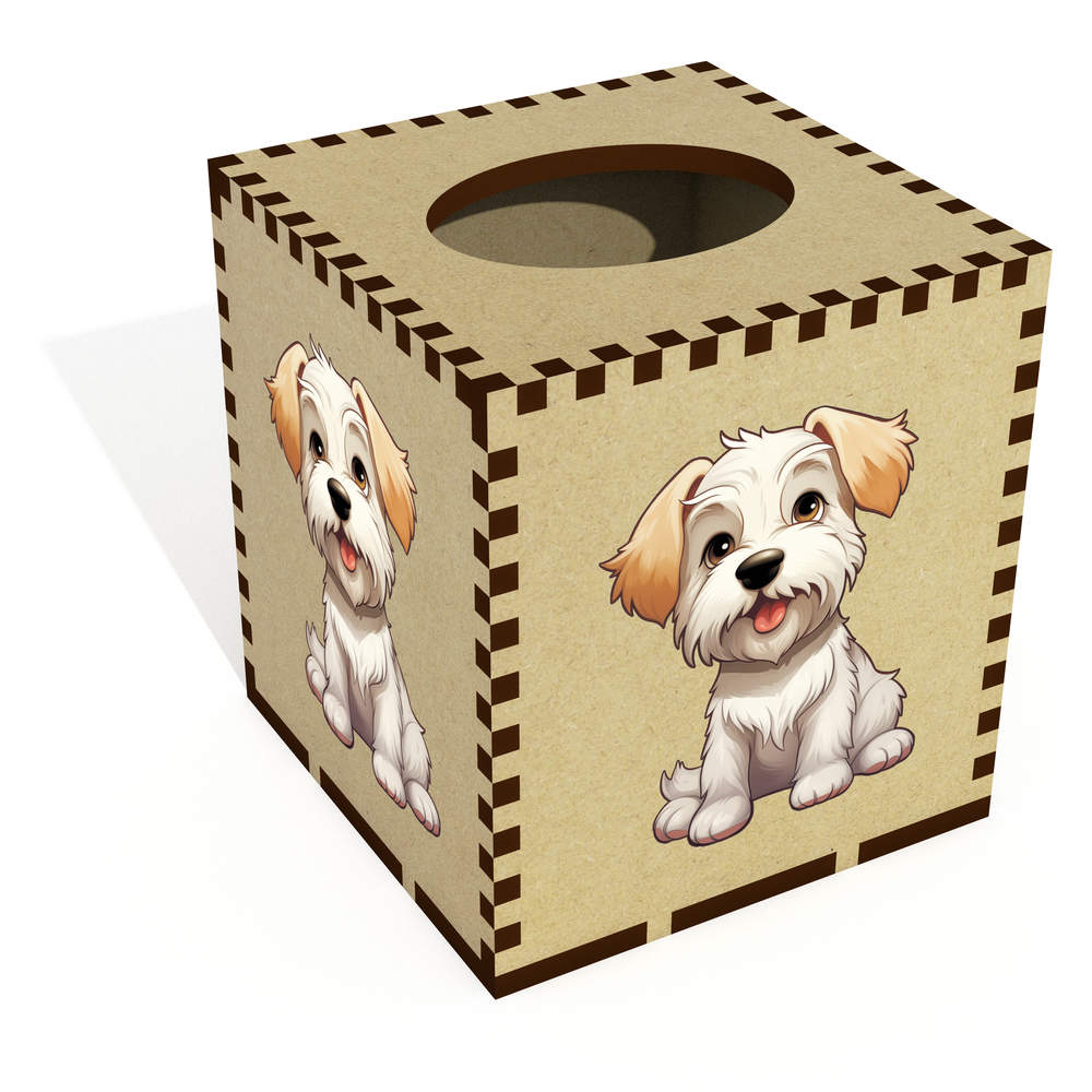 Square 'Sealyham Terrier' Wooden Tissue Box Cover (TB00057439)