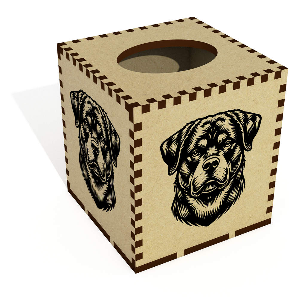 Square 'Rottweiler' Wooden Tissue Box Cover (TB00062331)