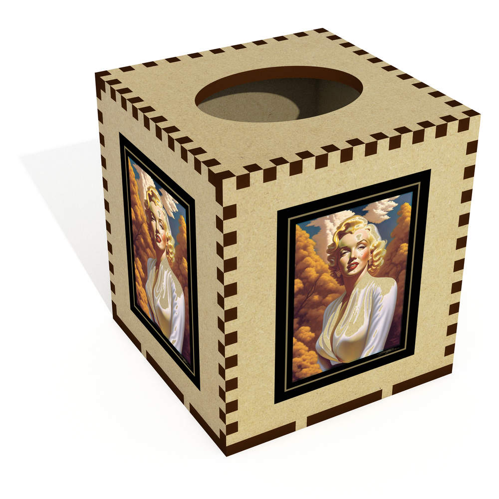 Square 'ICON - Portrait of Marilyn Monroe' Wooden Tissue Box Cover (TB00063101)