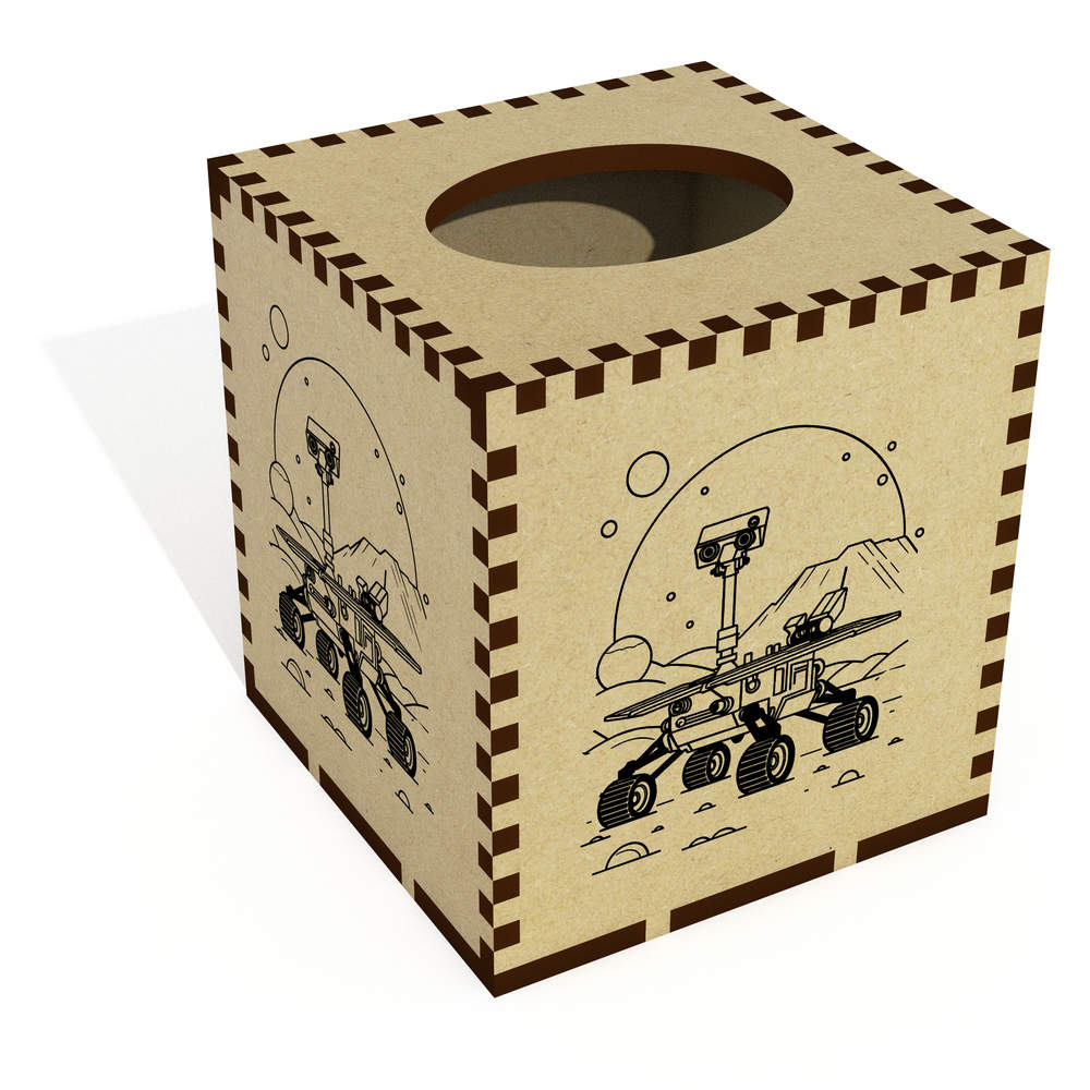 Square 'Mars Rover' Wooden Tissue Box Cover (TB00063577)