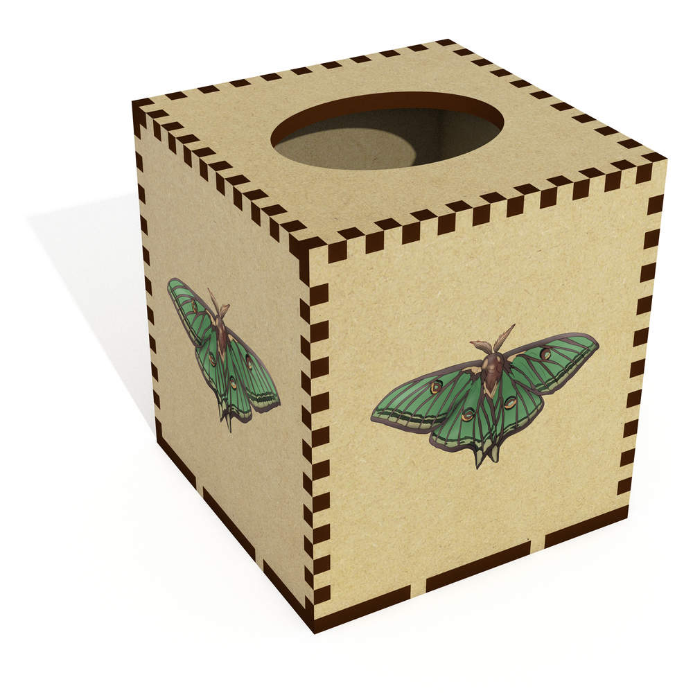 Square 'Luna Moth' Wooden Tissue Box Cover (TB00064695)