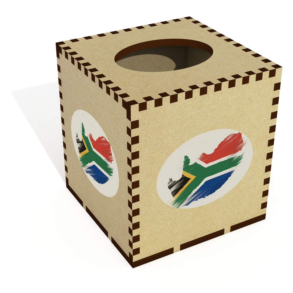 Square 'South Africa' Wooden Tissue Box Cover (TB00064803)