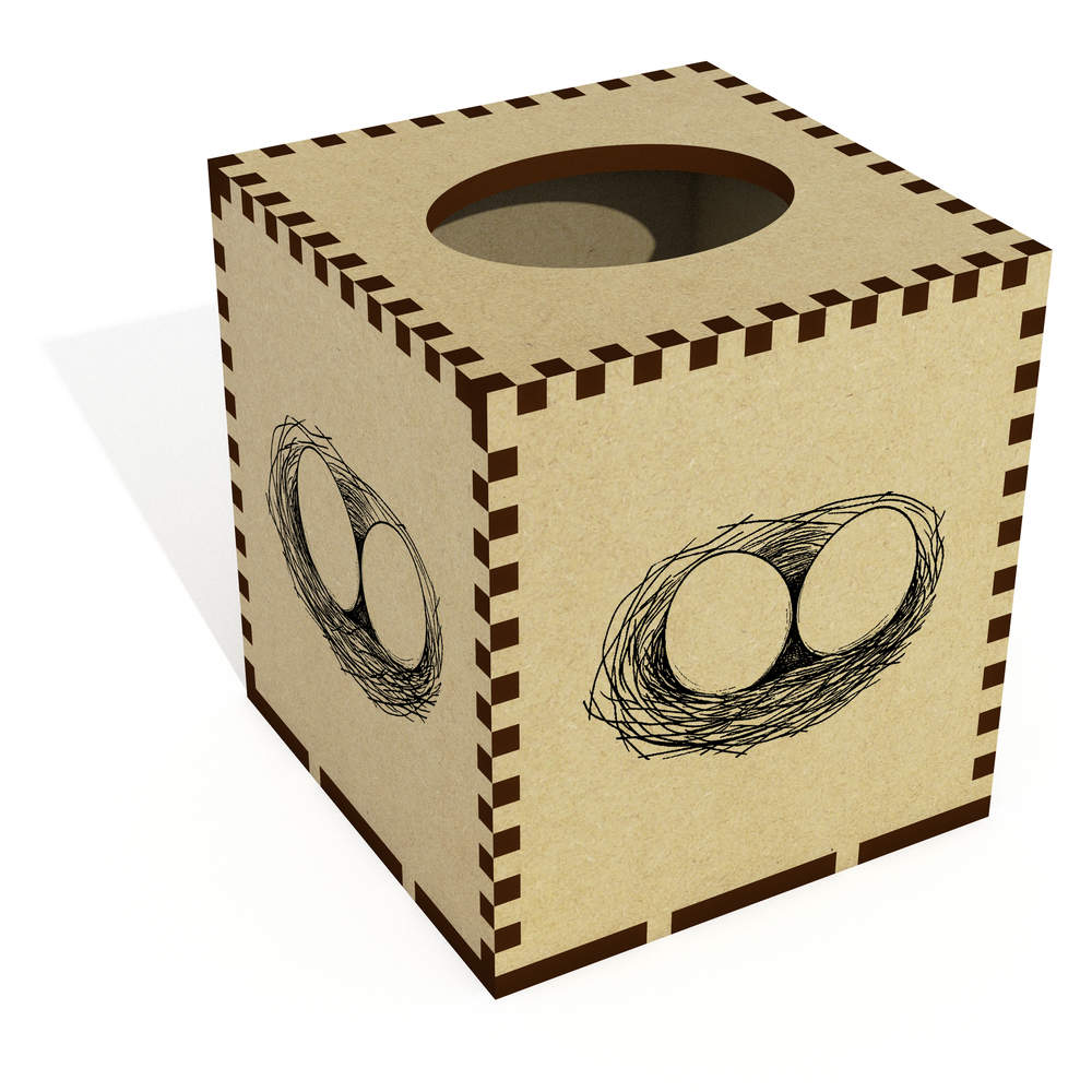 Square 'Bird Nest' Wooden Tissue Box Cover (TB00065416)