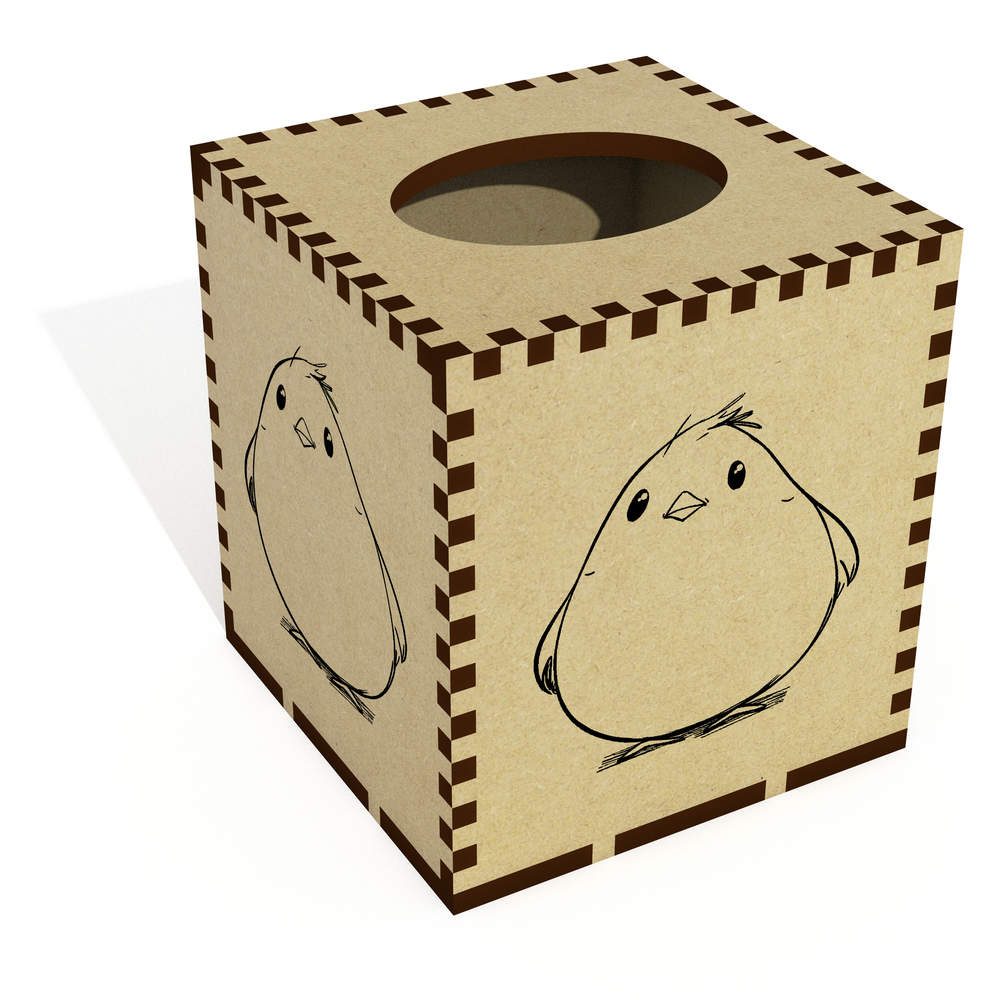 Square 'Little Fat Bird' Wooden Tissue Box Cover (TB00065511)