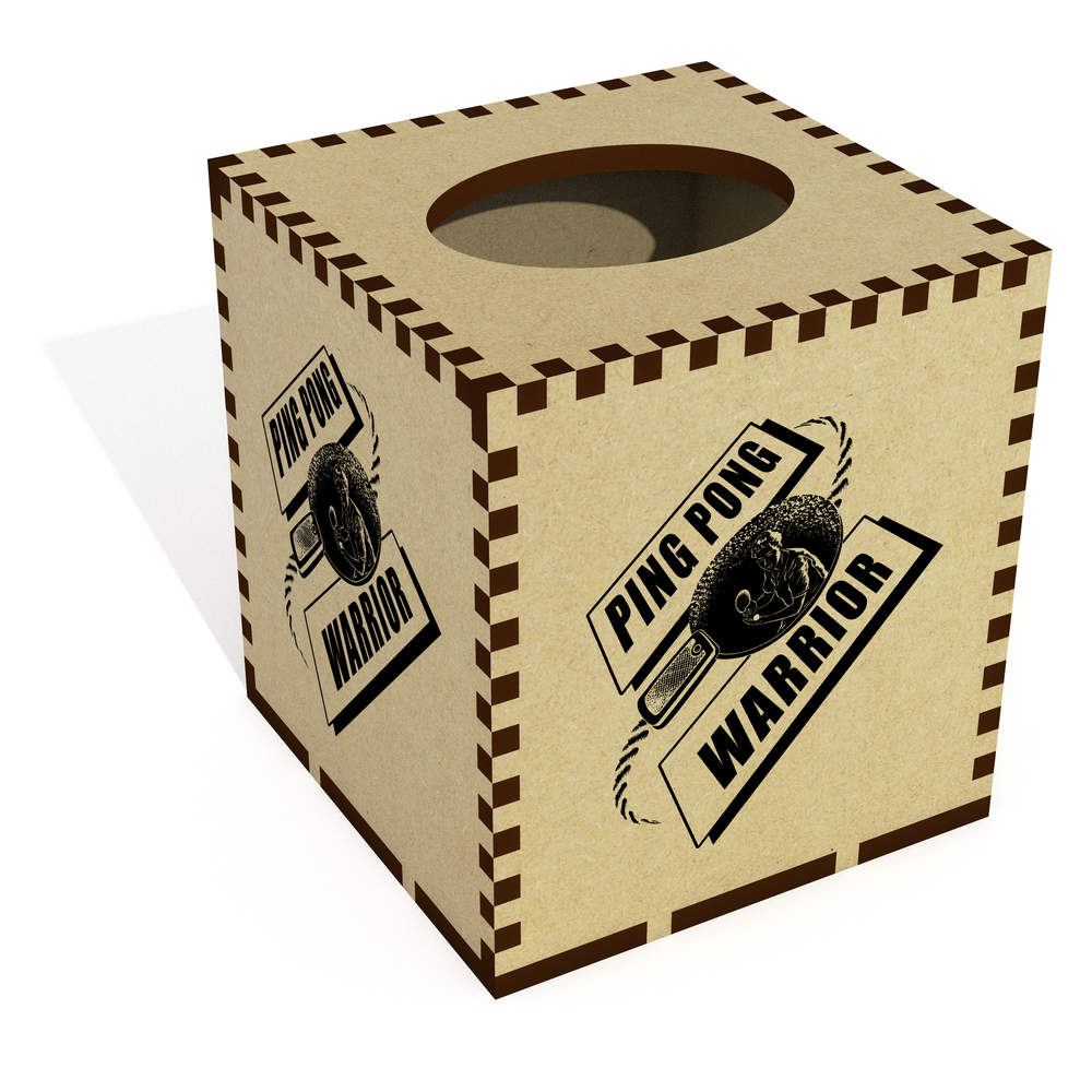 Square 'Ultimate Ping Pong Fighter' Wooden Tissue Box Cover (TB00065827)