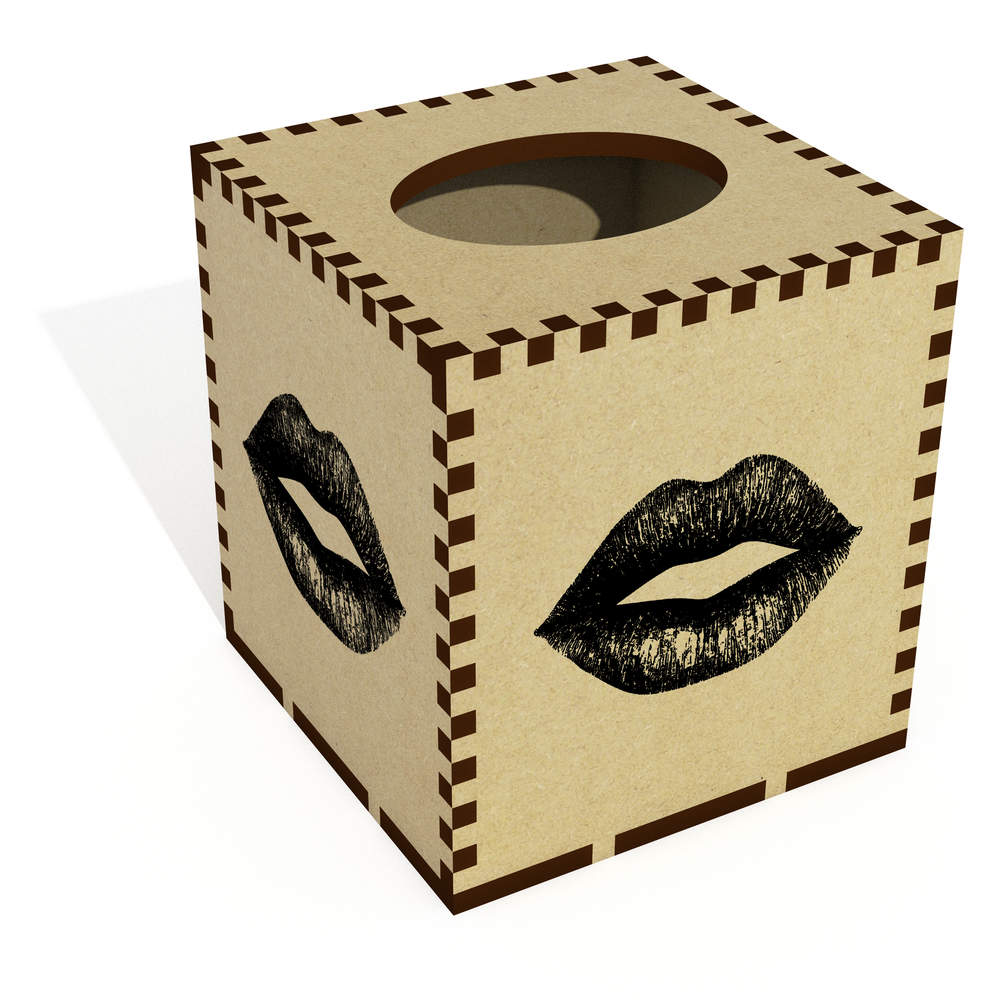 Square 'Kiss Mark' Wooden Tissue Box Cover (TB00066161)