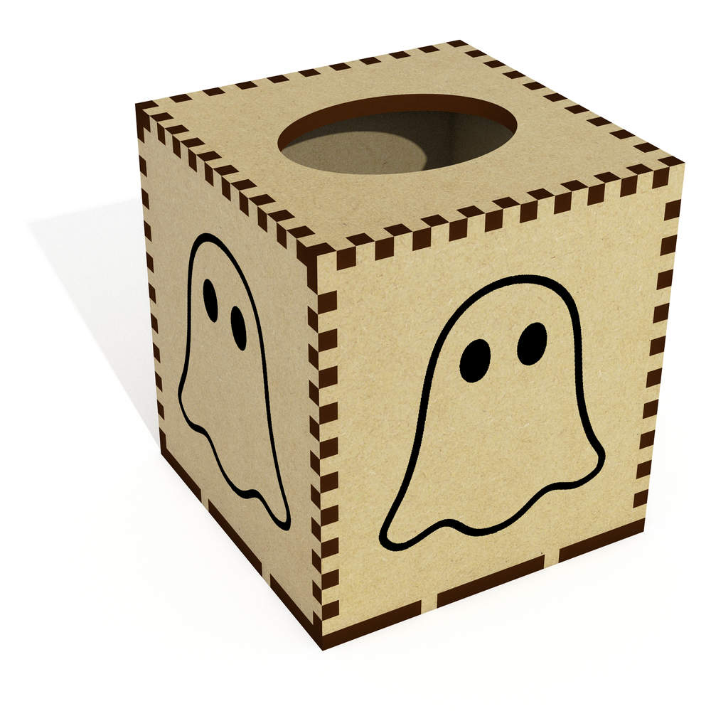 Square 'baby ghost' Wooden Tissue Box Cover (TB00066761)