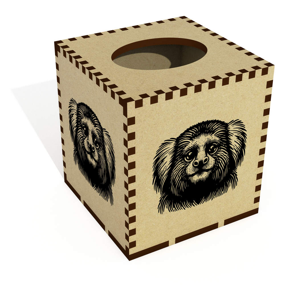 Square 'Marmoset Monkey' Wooden Tissue Box Cover (TB00067022)