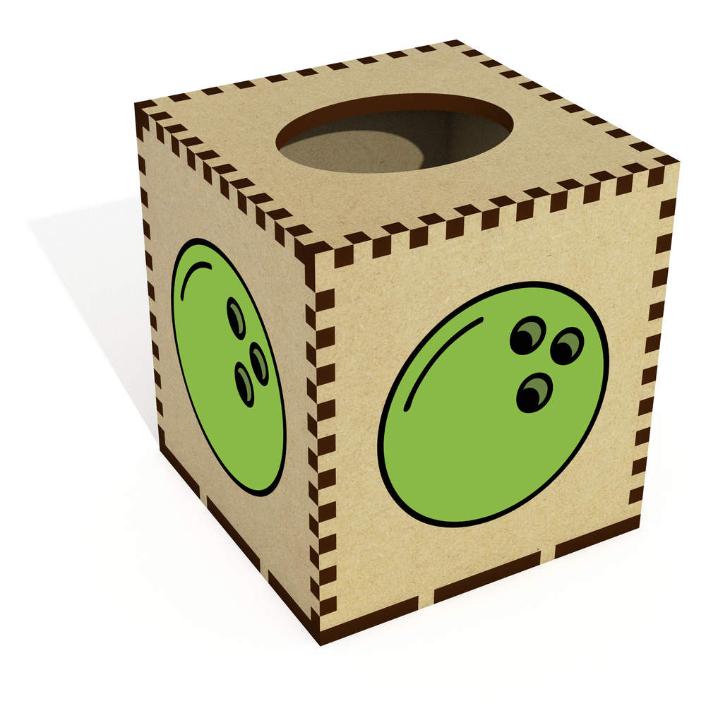 Square 'Green bowling ball' Wooden Tissue Box Cover (TB00067178)