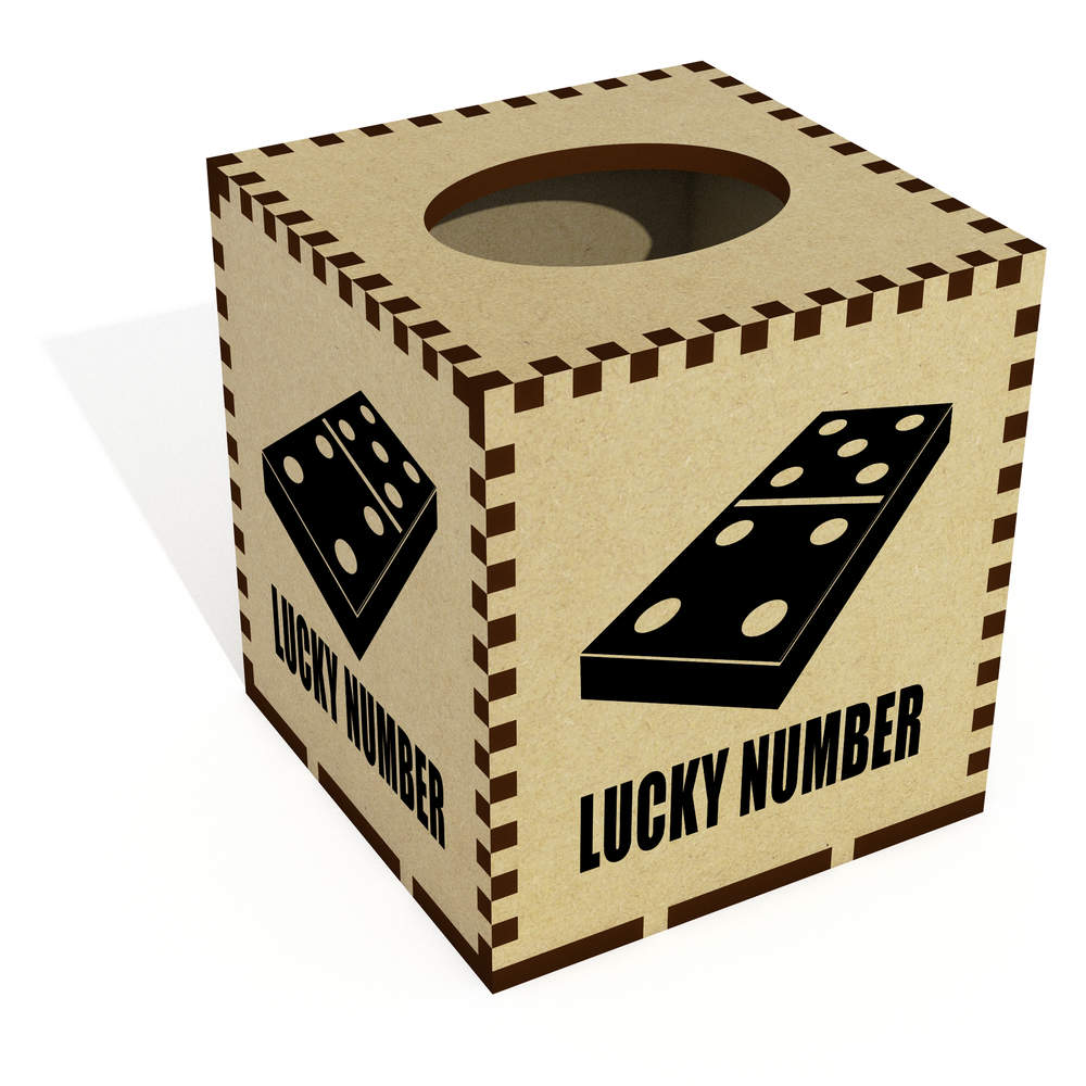 Square 'Domino Tile of Fortune' Wooden Tissue Box Cover (TB00067428)