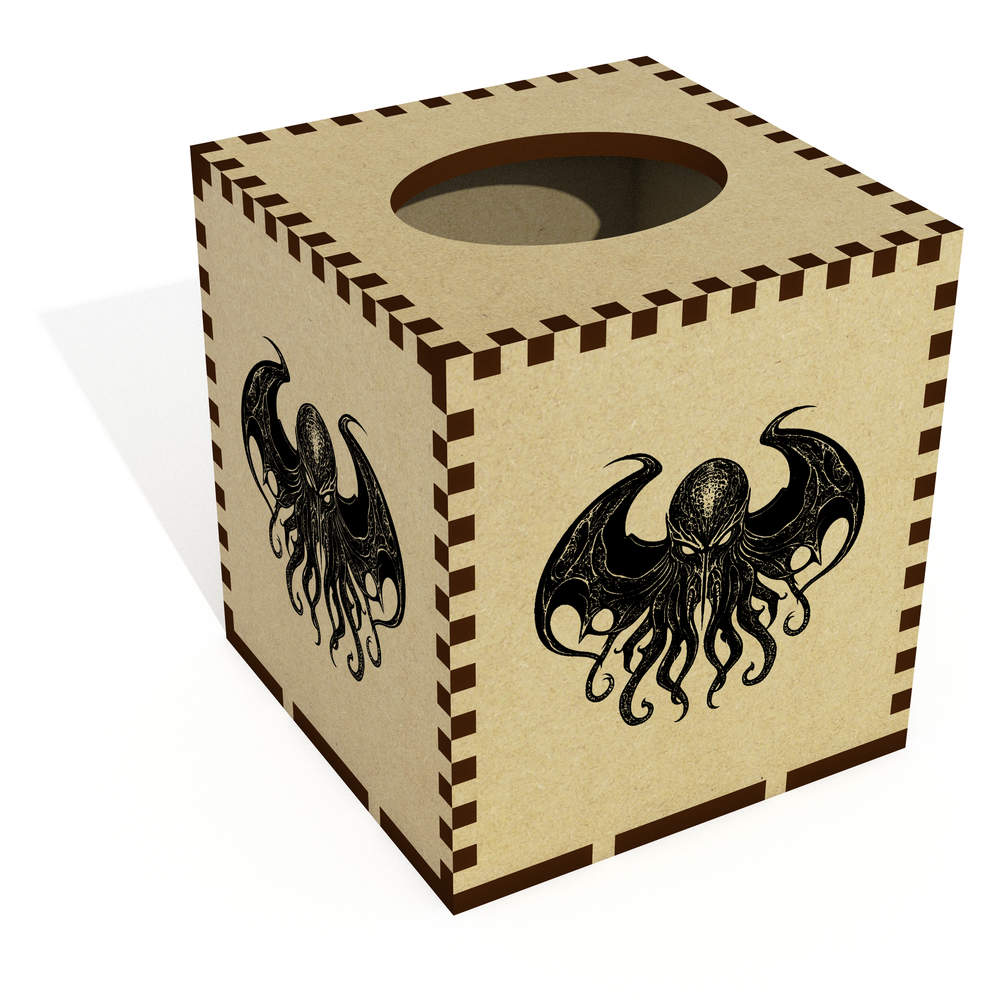 Square 'Cthulhu Portrait' Wooden Tissue Box Cover (TB00067533)