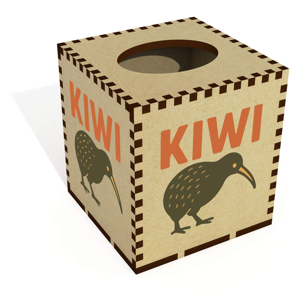 Square 'Kiwi Bird' Wooden Tissue Box Cover (TB00068899)