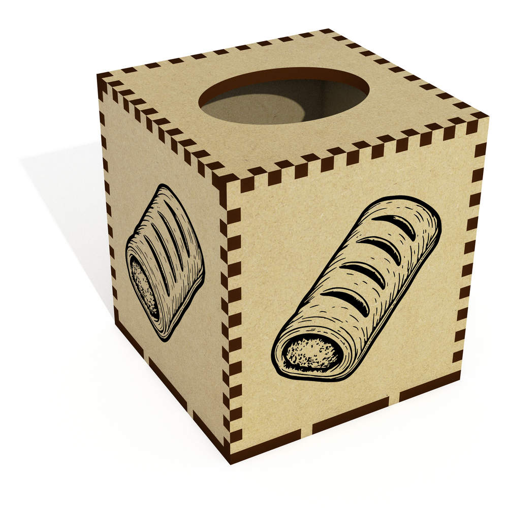 Square 'Sausage Roll' Wooden Tissue Box Cover (TB00069725)