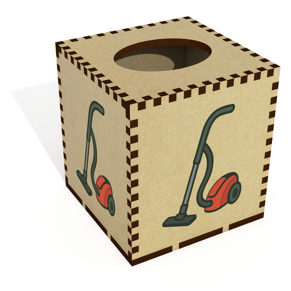 Square 'Compact Vacuum Cleaner' Wooden Tissue Box Cover (TB00069759)