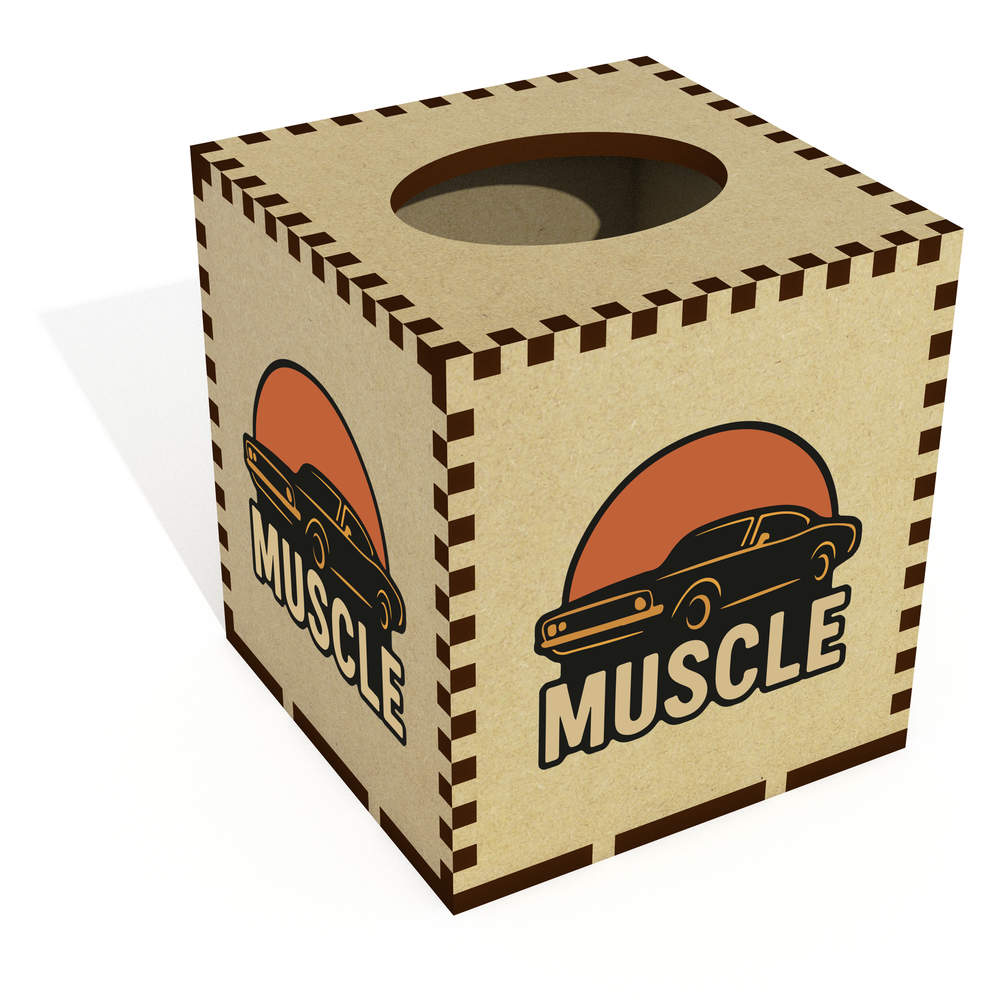 Square 'Muscle Car' Wooden Tissue Box Cover (TB00069968)