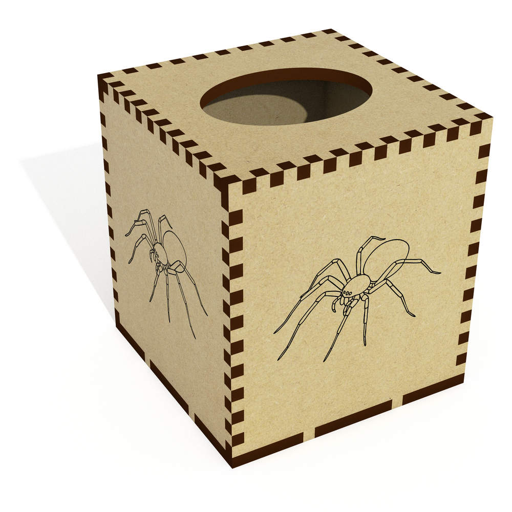 Square 'Realistic spider' Wooden Tissue Box Cover (TB00070280)