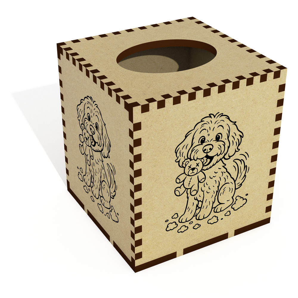 Square 'Cheeky Cockapoo Dog' Wooden Tissue Box Cover (TB00070428)