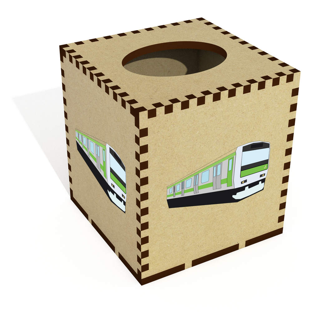 Square 'Japanese Train' Wooden Tissue Box Cover (TB00070972)
