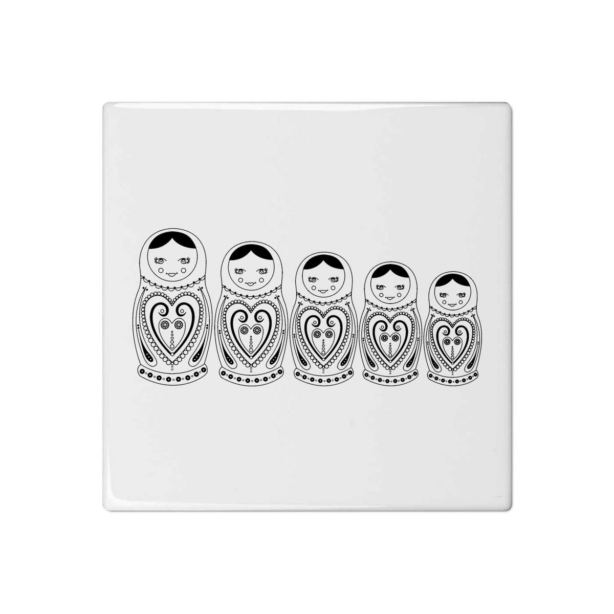 'Matryoshka Dolls' 108mm Square Ceramic Tile (TD00000552)