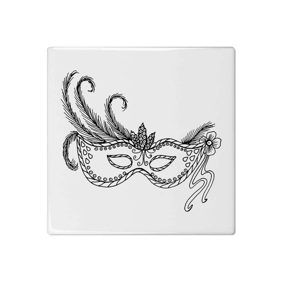 'Masquerade Mask' 108mm Square Ceramic Tile (TD00000684)