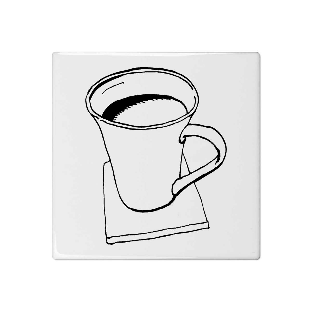'Cup Of Coffee' 108mm Square Ceramic Tile (TD00002699)
