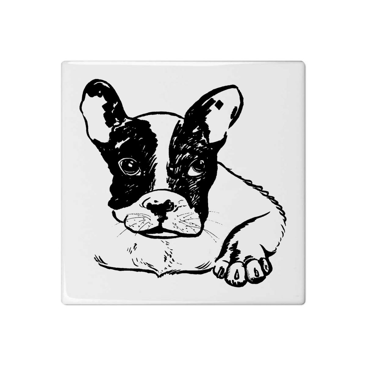 'French Bulldog' 108mm Square Ceramic Tile (TD00003107)