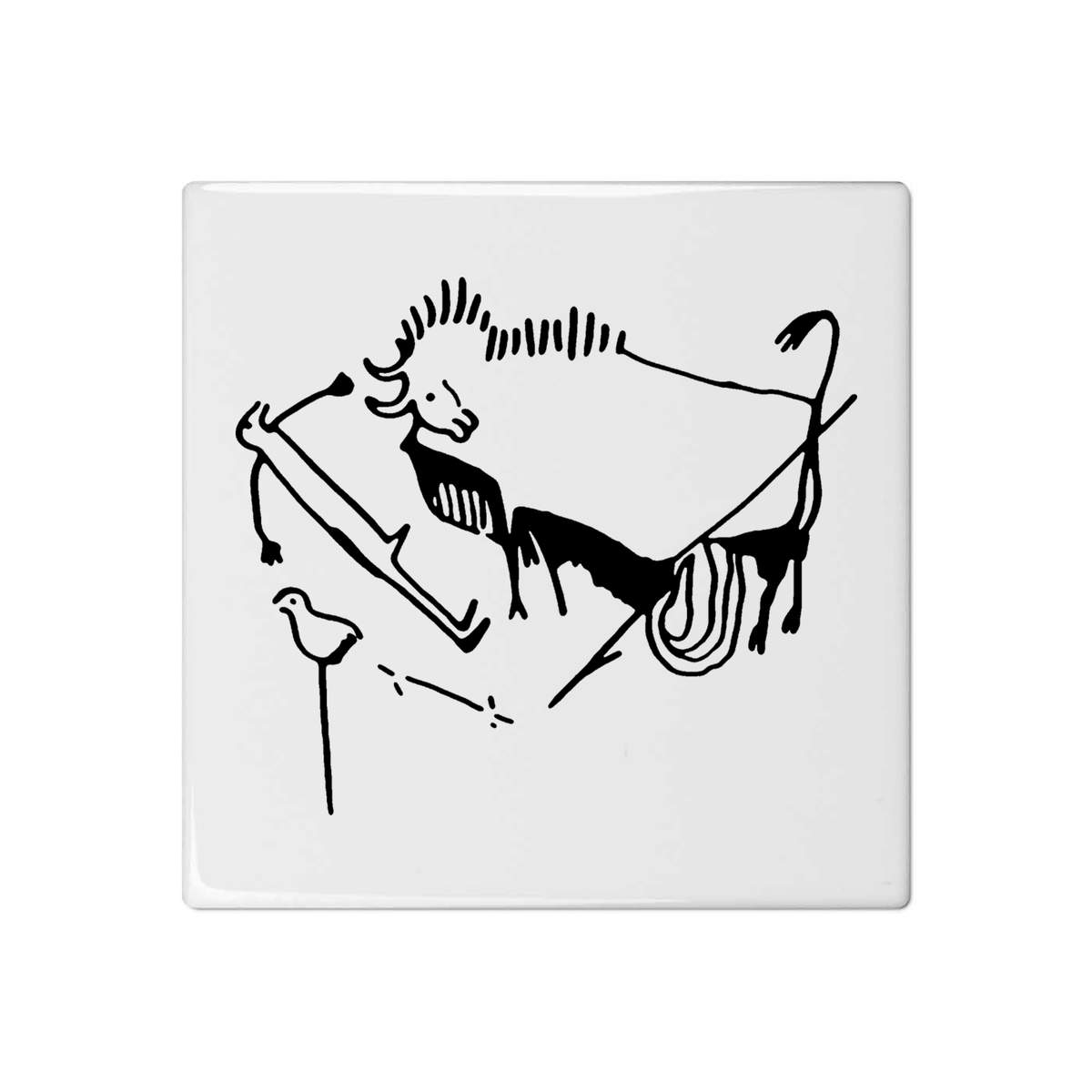 'Lascaux Cave Painting' 108mm Square Ceramic Tile (TD00005248)