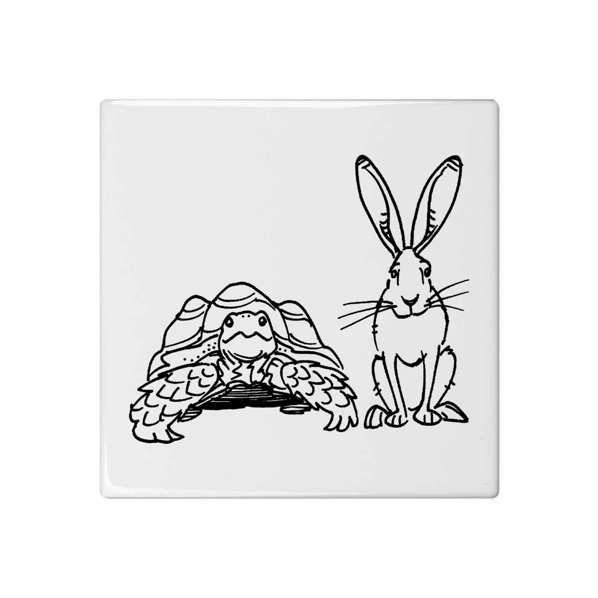 'Hare & Tortoise' 108mm Square Ceramic Tile (TD00007334)