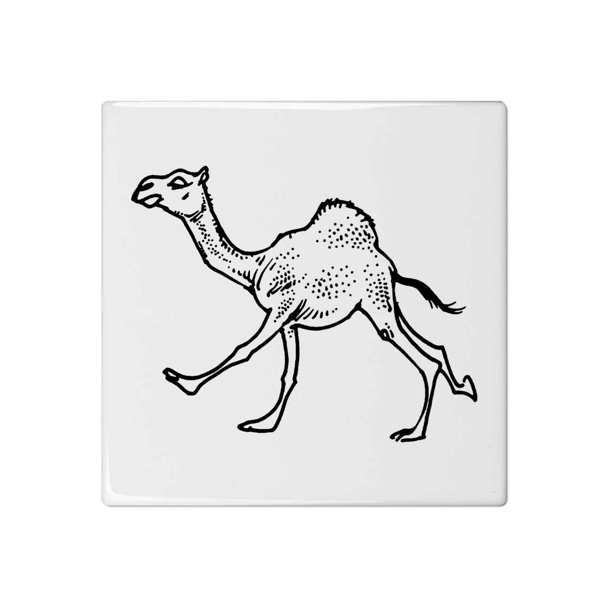 'Running Camel' 108mm Square Ceramic Tile (TD00009148)