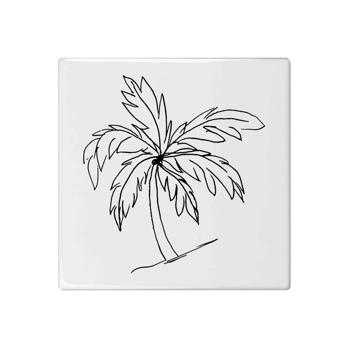 'Palm Tree' 108mm Square Ceramic Tile (TD00010971)