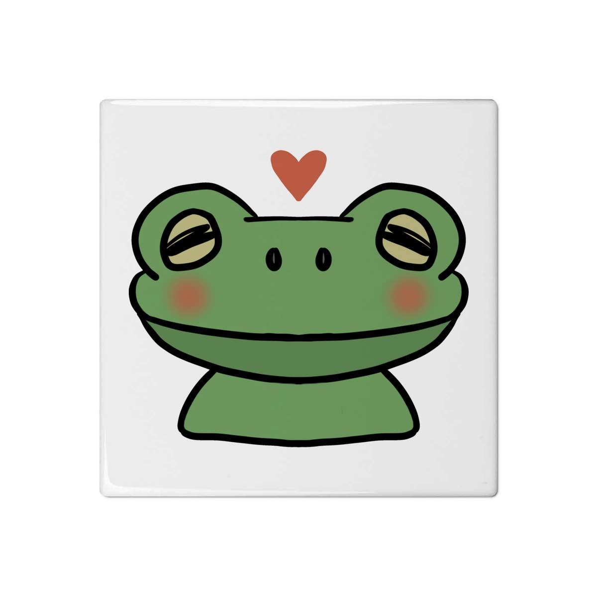 'Heart Frog' 108mm Square Ceramic Tile (TD00011540)