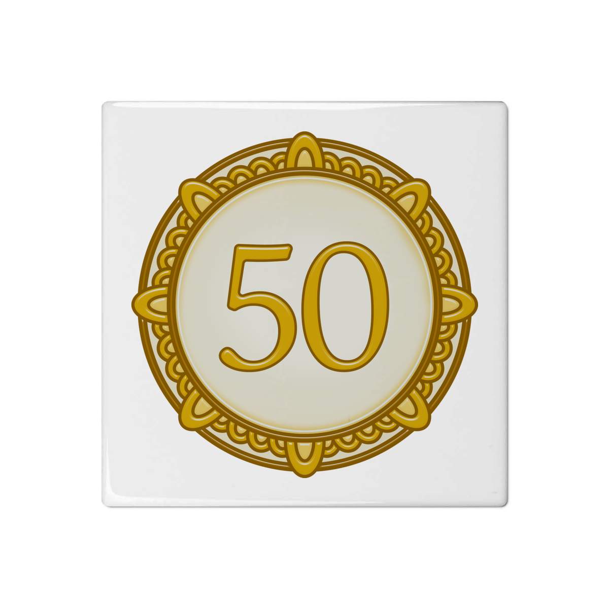 'Gold Anniversary' 108mm Square Ceramic Tile (TD00011903)