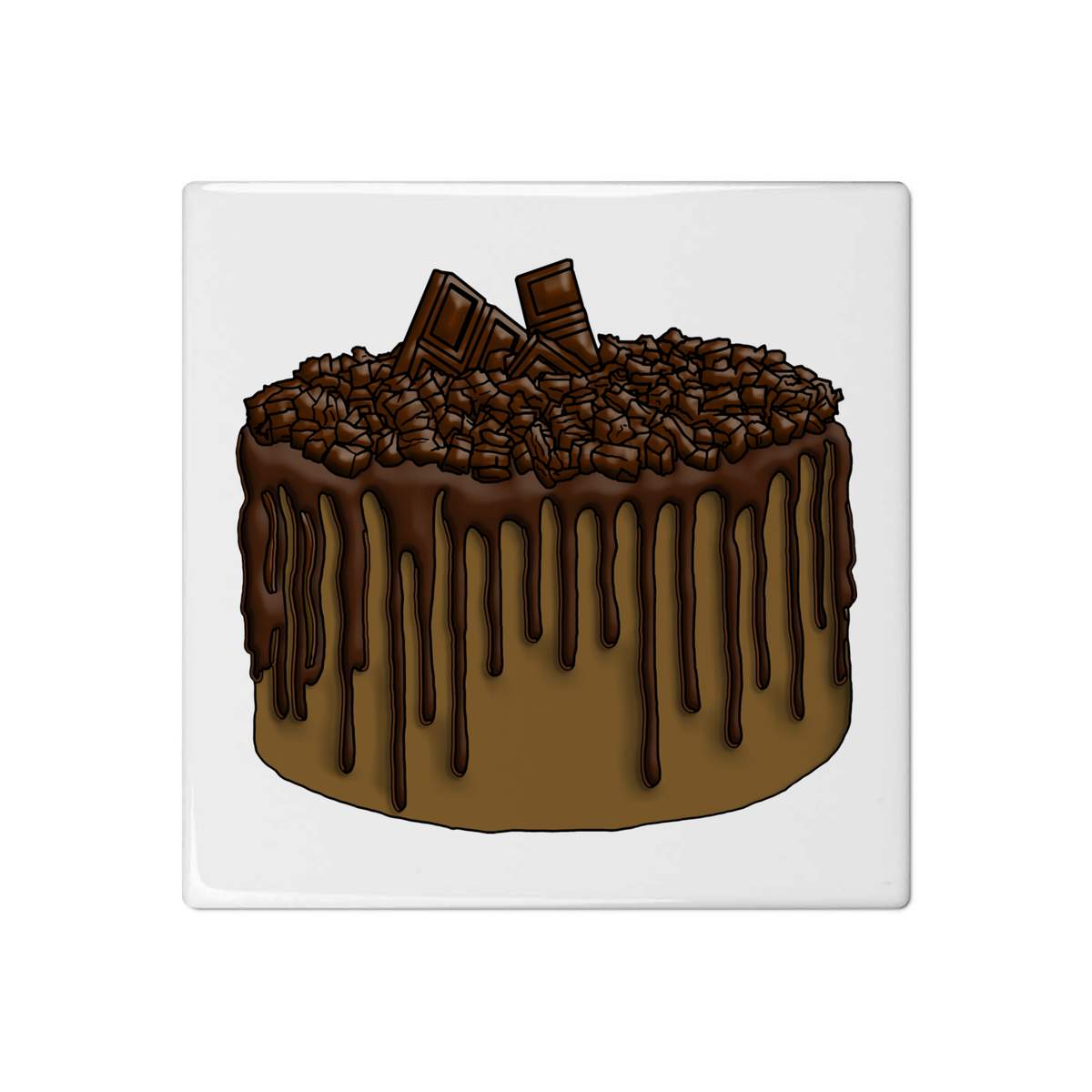 'Chocolate Fudge Cake' 108mm Square Ceramic Tile (TD00011970)