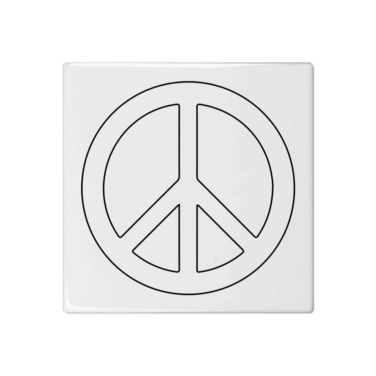 'Peace Symbol' 108mm Square Ceramic Tile (TD00012607)