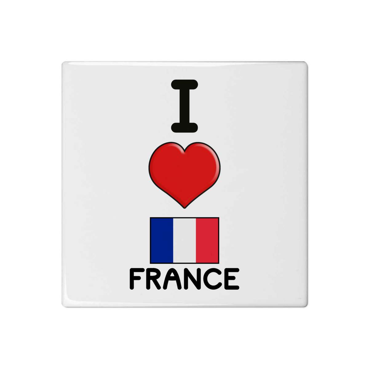 'I Love France' 108mm Square Ceramic Tile (TD00014059)