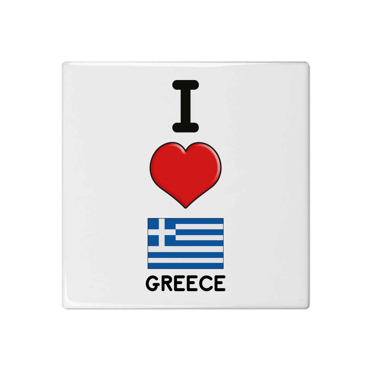 'I Love Greece' 108mm Square Ceramic Tile (TD00014113)